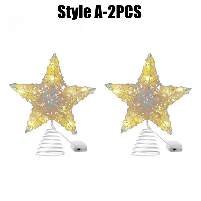 Christmas Tree Topper Star Decoration with Lights for Holiday Home Decor Festive Ornaments and Hanging Accessories