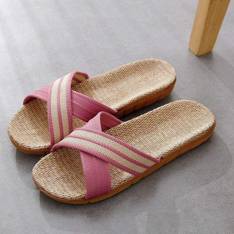 Linen Cool Slippers Indoor Temperament Hemp Drag Light Slippers Male and Female Couples
