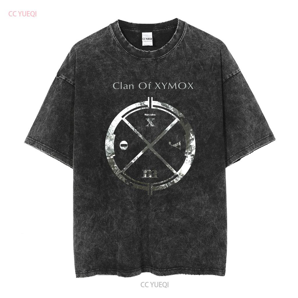 T-shirt Clan Of Xymox Alt Rock Goth Dark Wave Band maniche lunghe o corte vintage lavata abbigliamento firmato streetwear casual