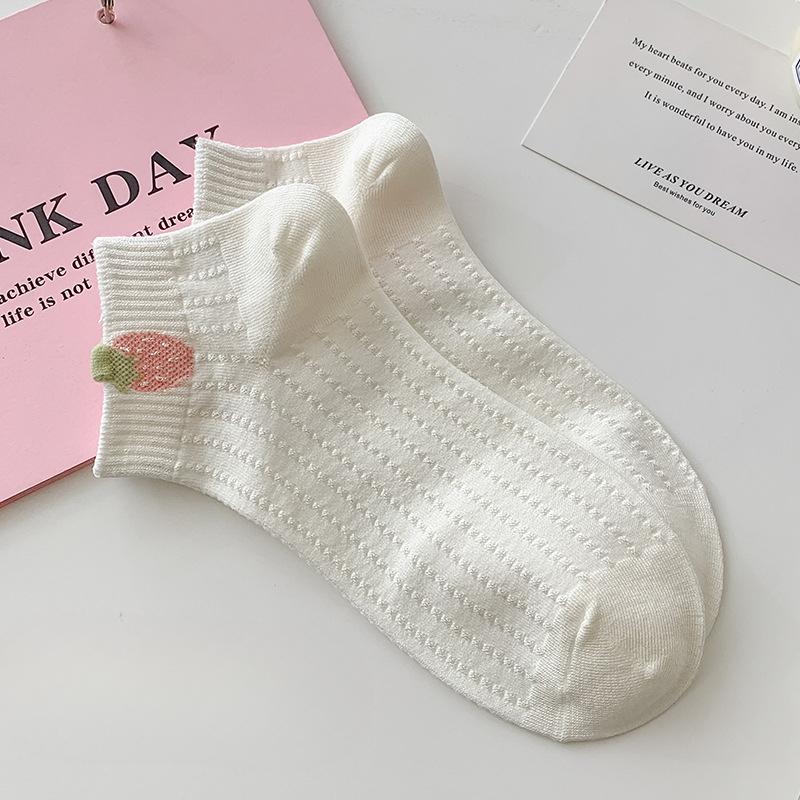 3 Pairs of Summer Thin Boat Socks for Women, Deodorizing, Sweat-absorbing, Mesh Sweet Short Socks That Don't Fall Off, Women's Socks