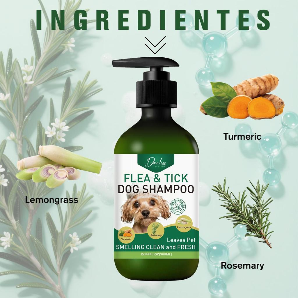 FLEA & TICK DOG SHAMPOO-Smooth And Fluffy-Protection Against Brown Dog-Pure Herbal-300ml