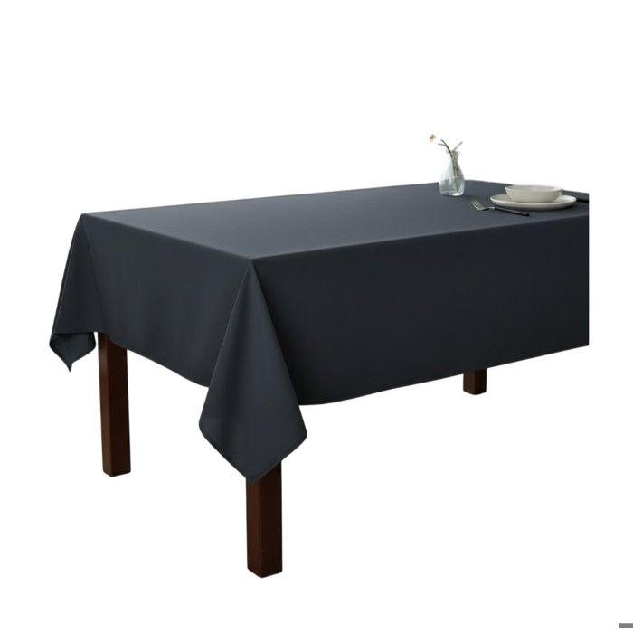 Essential Polyester Tablecloth 145 X 240 Cm Anthracite