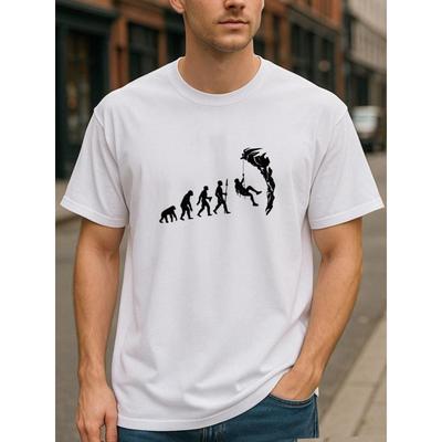Europäische Größen "Werde zum Felskletterer" Outdoor Person Lustiges T-Shirt mit Modischen Aufdrucken Stoff, Einfach und Modisch Herren