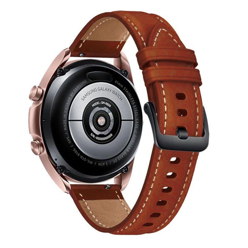 Universelles 20 mm 22 mm Echtleder-Uhrenarmband – langlebiges Uhrenarmband, kompatibel mit Samsung Watch 4/5, Huawei, Xiaomi, Garmin, Amazfit