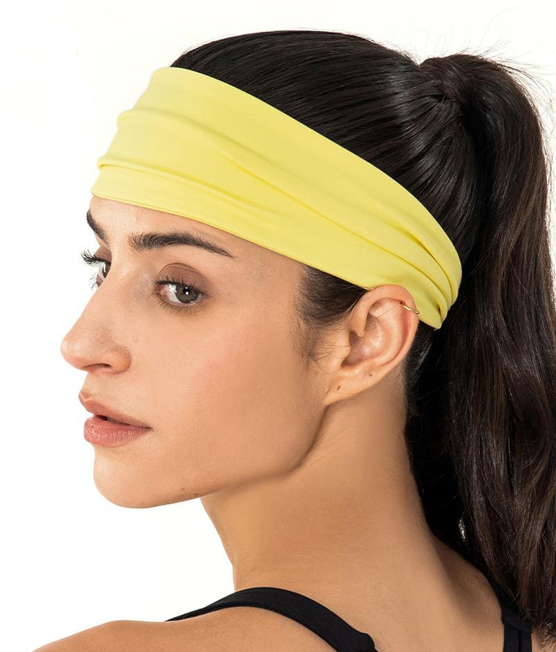 24CM Široká Vysoce Elastická Sportovní Čelenka Pro Ženy Letní Odvádějící Vlhkost Fitness Běžecká Čelenka Jóga Potítko Bandana Turban