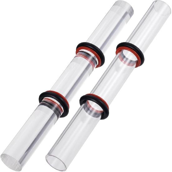 2pcs Polymer Clay Roller Tool Acrylic Round Tube Roller Acrylic Rod Clay Rolling pin, DIY Polymer with Thick Ring kit, Acrylic Clay Roller Rolling