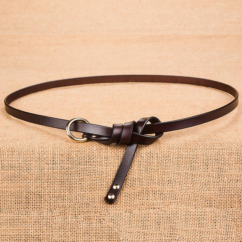 Cowhide Belt Women'S Leather Decorative Dress Fine Simple Casual With Sweater Knotted Women'S Belt