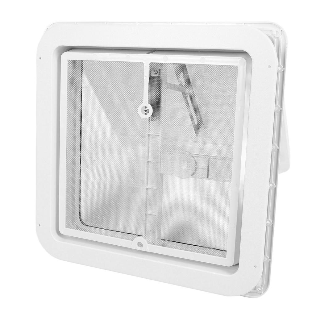 14-calowy wywietrznik dachowy RV z białą pokrywą i ekranem ze stali nierdzewnej, wywietrznik na dach przyczepy kempingowej