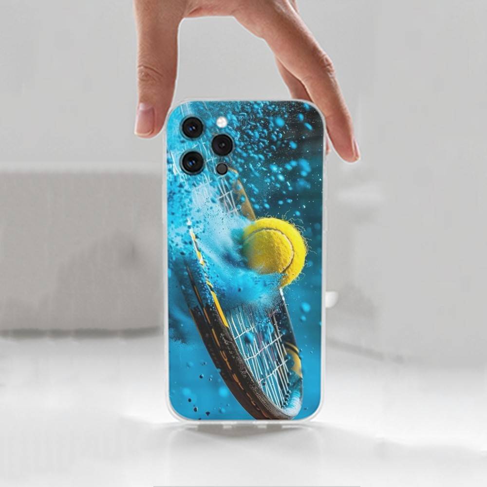 Tennis Sport For iPhone Max,14,SE,12,15,Pro,17,Plus,11,XS,Mini,16,X,13,XR,Transparent Soft Cover Case