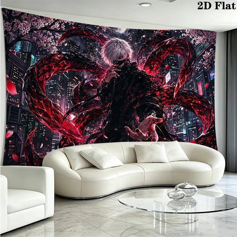 Ken kaneki anime Wall Tapestry Aesthetic Wall Hanging Printed Fabric Blanket Decorative Tapestries for Bedroom Living Room Home Decor