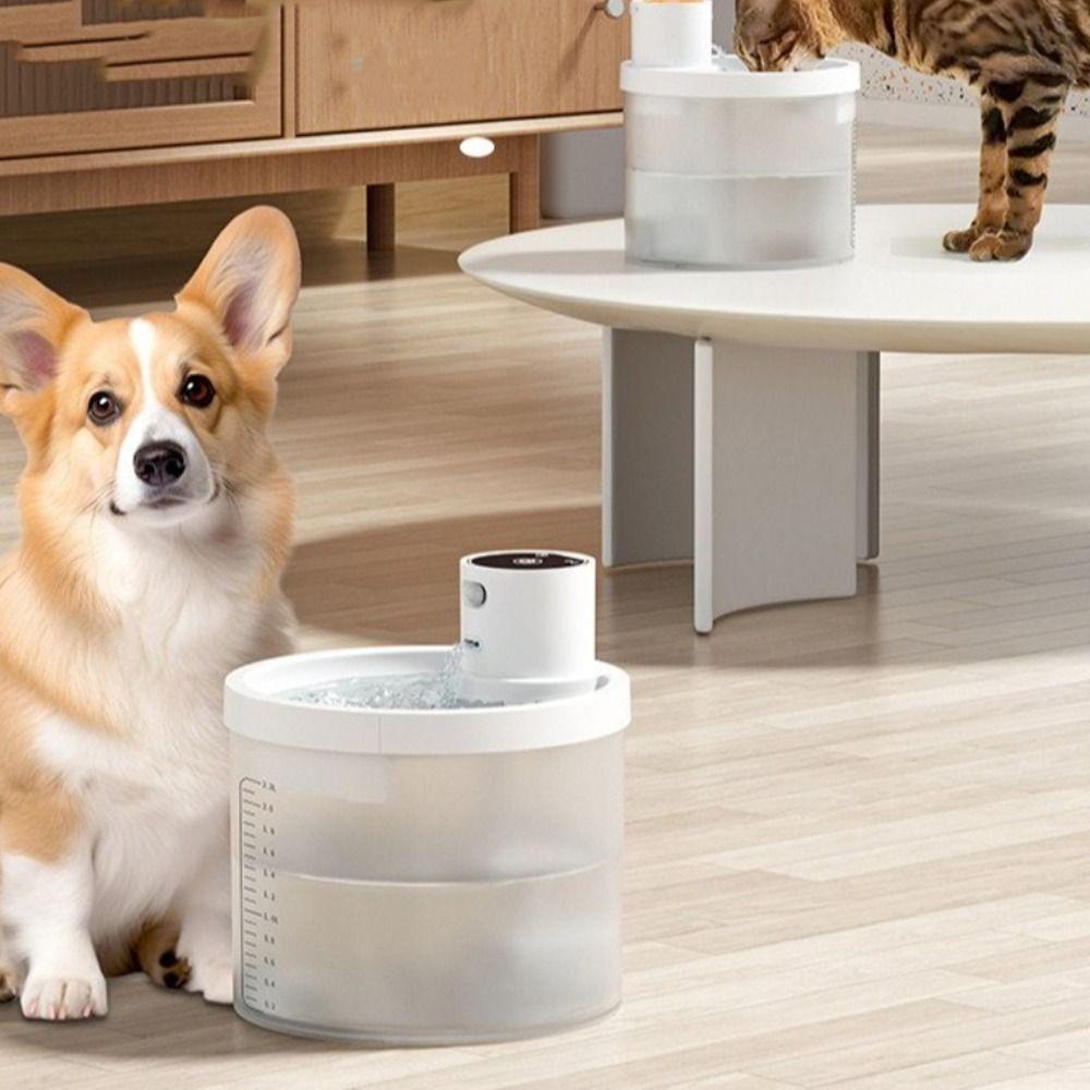 2.2L Capacity Pet Water Fountain Motion Sensor Ultra Quiet Cat Water Dispenser Filtering USB Rechargeable Smart Cat Fountain