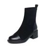 Short boots for women in autumn and winter 2026  British style frosted short boots with thick and plush boots for women