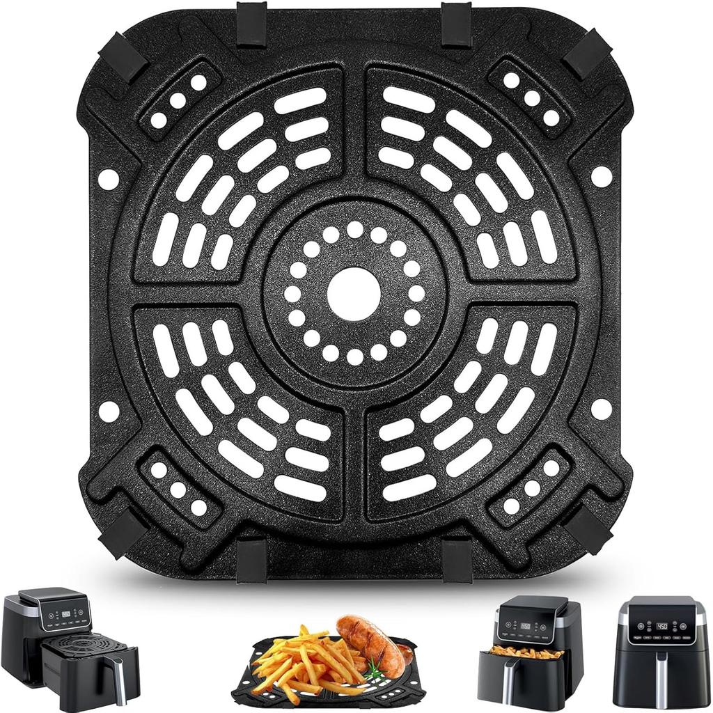 Air Fryer Grill Plate for Ninja AF181 Air Fryer Pro XL 6-in-1 6.5 QT, 8.5''×8.0'' Air Fryer Accessories Rack Tray Grill Pan Crisper Plate