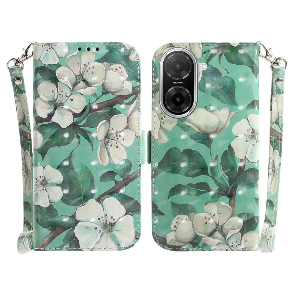 For Xiaomi Redmi A5 4G (171.7mm)/Poco C71 4G Case Pattern Printing Leather Wallet Phone Cover with Wrist Strap