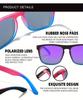 3Pcs Fantasy Gradient Mutipcolor Square Polarized Sunglasses AntiGlare UV400 Glasses Summer Party Driving Fishing Christmas Gift