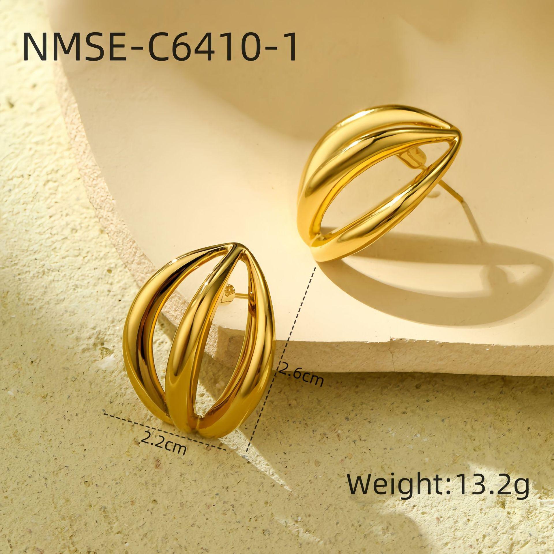 GEMCHIC Women s French Retro 18K Gold Plated Stainless Steel Irregular Hollow Geometric Hoop Earrings