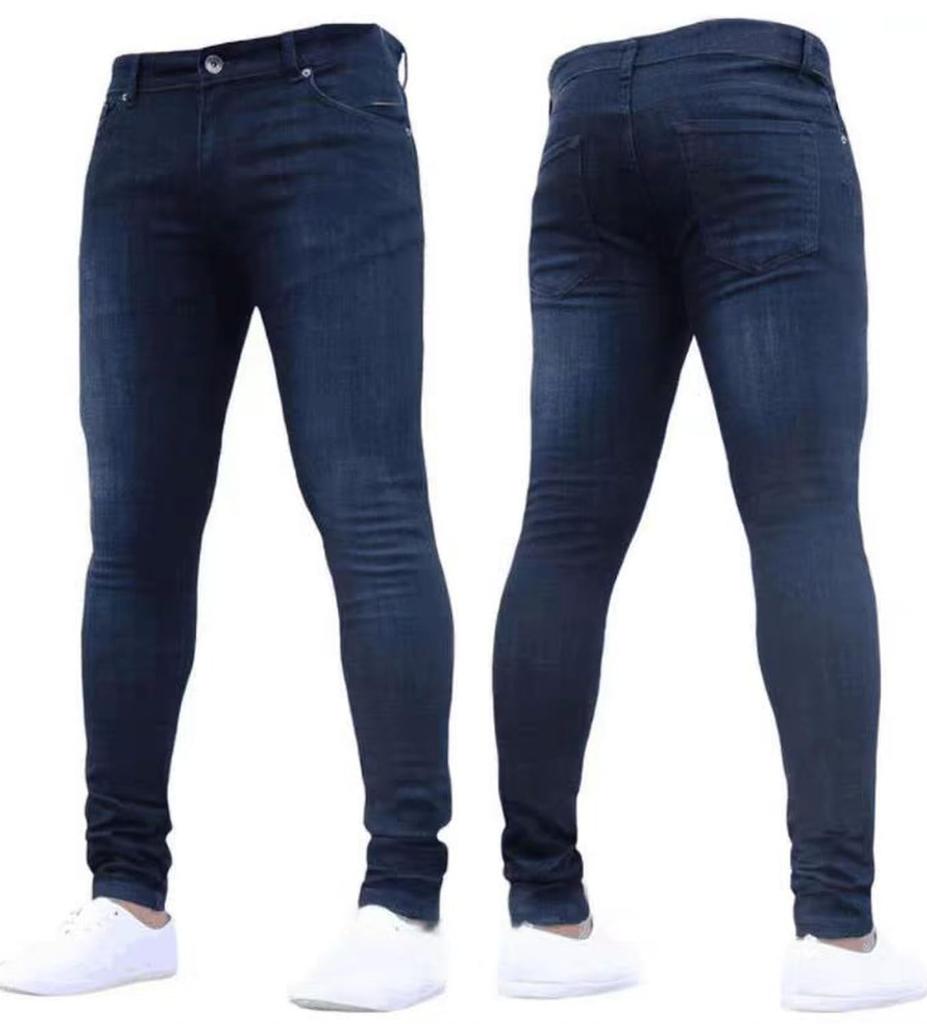 F fasnlido Skinny Stretch Denim Long Plus Sizes Men's Jeans, Pants, Trousers, M-3XL (2XL Navy)