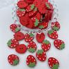 50pcs Strawberry-Shaped Wooden Buttons in Red and Pink for Scrapbooking, Sewing, DIY Crafts