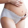 Women's Maternity Low Waist Ribbed Cotton Support Belly Plus Size V-Shape Triangle Short Panties