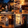 Compact Window Display Items Halloween Tombstone Figurine, Resin Ghost Pumpkin Crow on Retro Haunted House Props Statue for Desktop Holiday