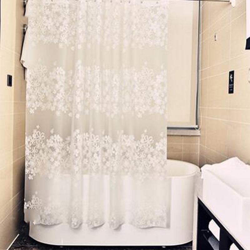 Buy Simple Bath Curtain Geometric Printed Protection Shower Curtains Waterproof MoldProof