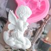 1pc Angel Candle Silicone Mold, Simple Pink Silicone Mold for DIY
