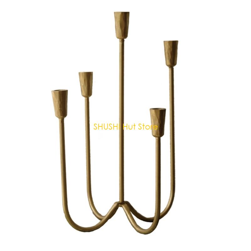 5Arm Candelabra Candlesticks Holders Taper Holders Stand Centerpieces D57B