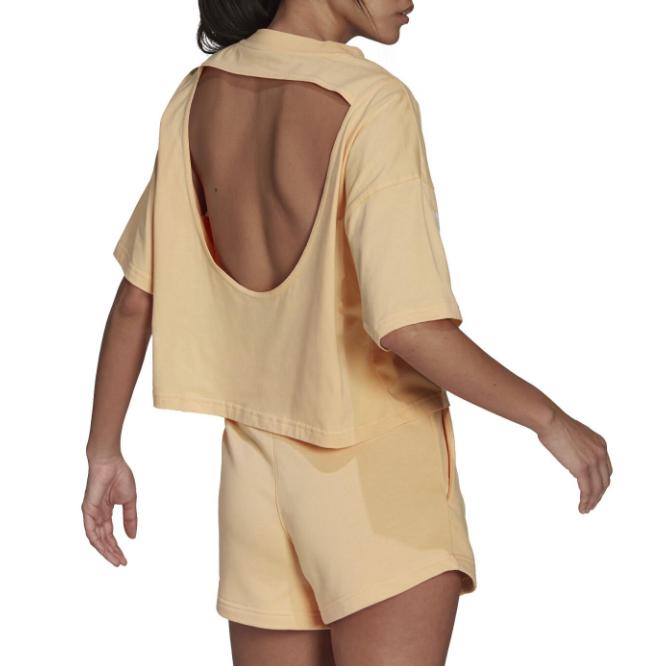 adidas Drop Shoulder Sleeve T Shirt Women's Yellow HT3507