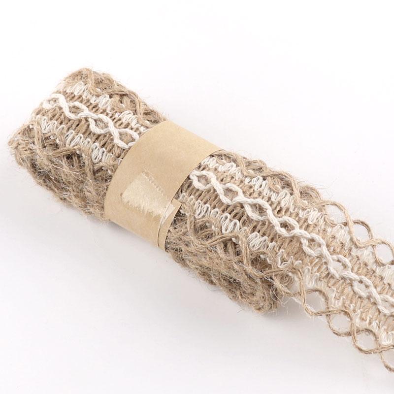 Lace Linen Roll Lace Hemp Rope Glass Bottle Decorative Rope Handmade Diy Material Weaving Wide Flat Hemp Weaving