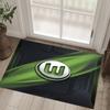 VfL Wolfsburg FC Design Kristall Samt Teppich Gemütlich Nicht?Rutschfester Teppich mit Aufdruck für Schlafzimmer Wohnzimmer Eingang
