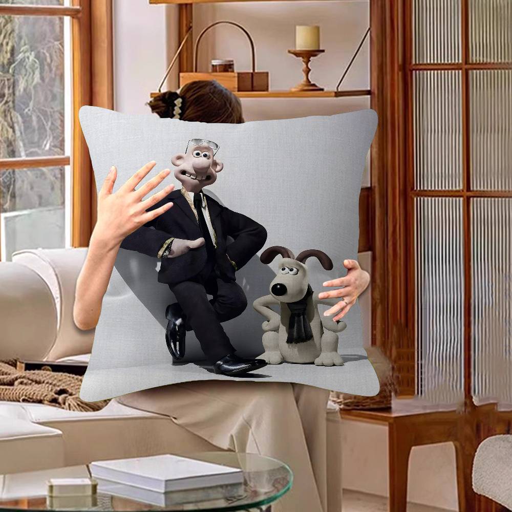 Kawaii WWallace und Gromit Anime Kissenbezug Zoll Bauernhaus Dekor Heim Überwurfskissenbezüge Für Sofadekorationen
