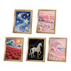 Kit de Pintura DIY com Pérolas Artificiais com Moldura de Madeira Tela Contas de Pérolas Artificiais Ferramentas Adultos Iniciantes Artesanato de Arte com Pérolas Artificiais Feito à Mão Decoração de Parede para Casa