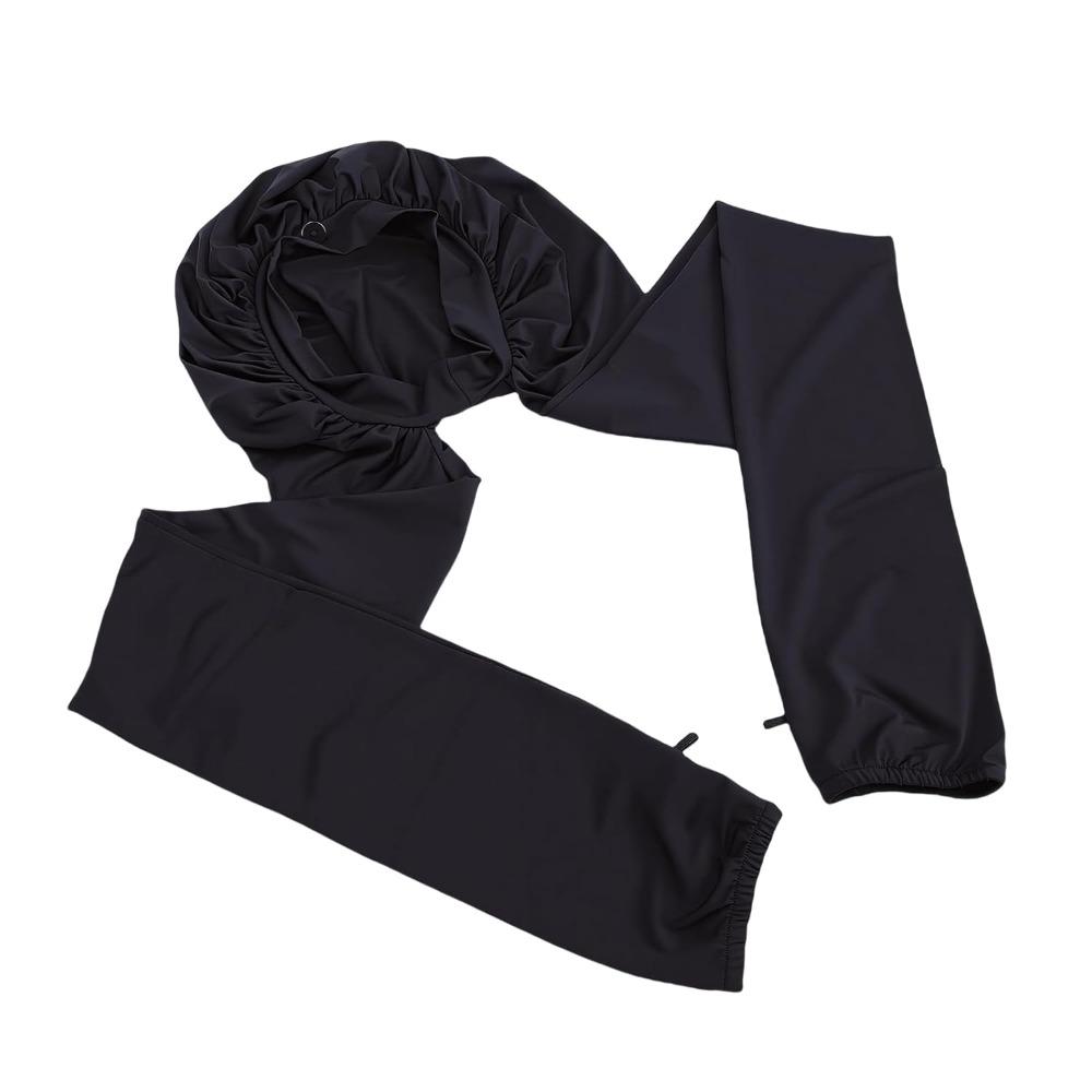 Breathable Black Sleep Cap Polyester&Elastane Soft Night Cap Breathable Bonnet Braids Hair Care