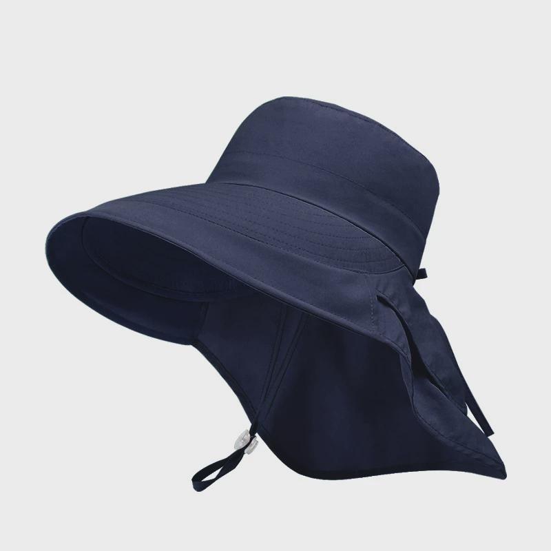 

8062 Fashion Summer Hat Children Hiking Big Brim Fisherman Outdoor Travel Sun Protection Sun Hat Cap Summer Sun Hat Navy blue