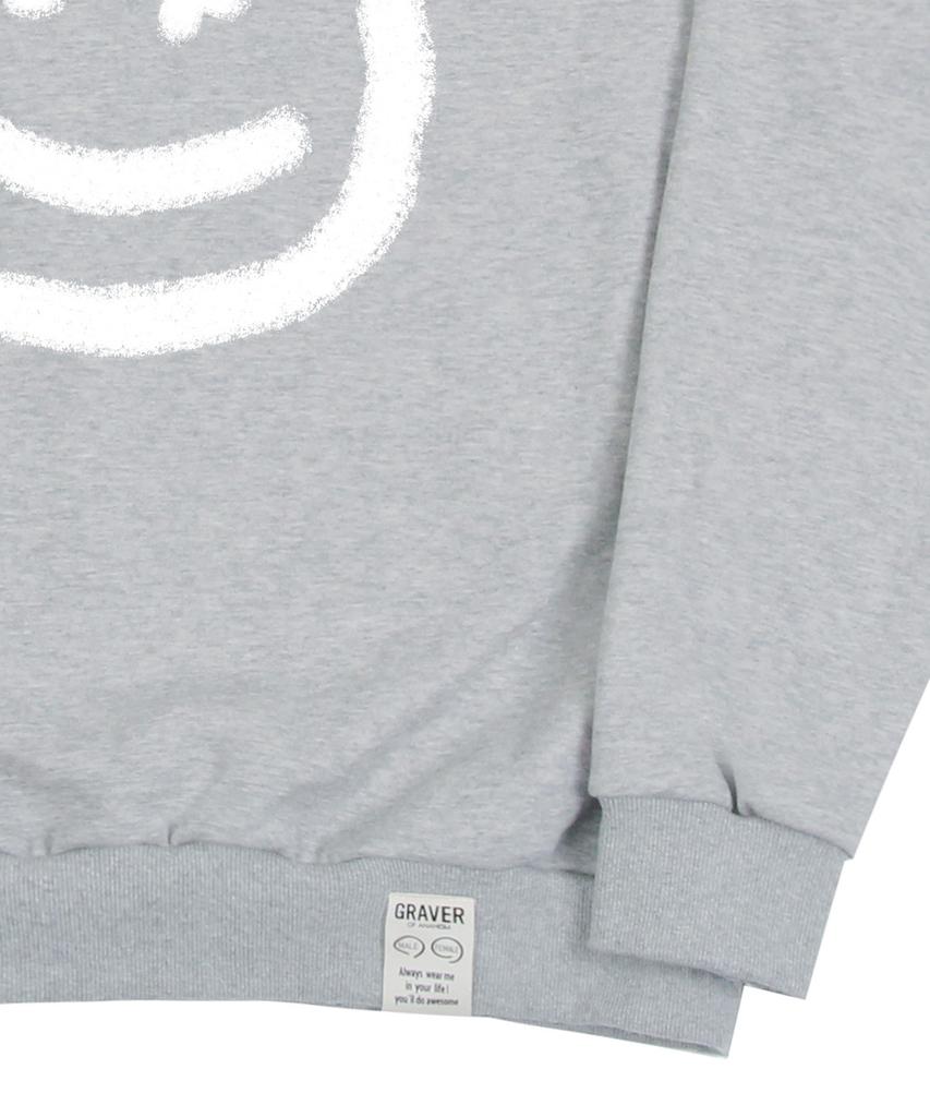 GRAVER [Unisex] Big Dot Smile Spray Sweatshirt_Gray