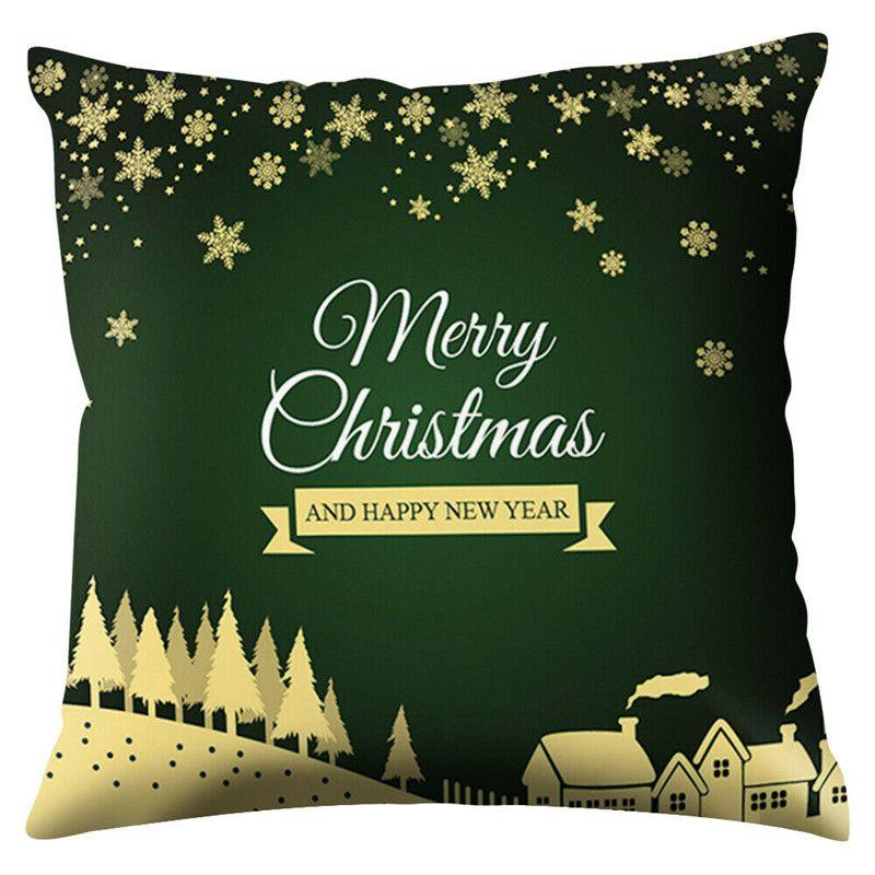 Polyester Peach Skin Christmas Cushion Cover 18" For Sofa Decor**