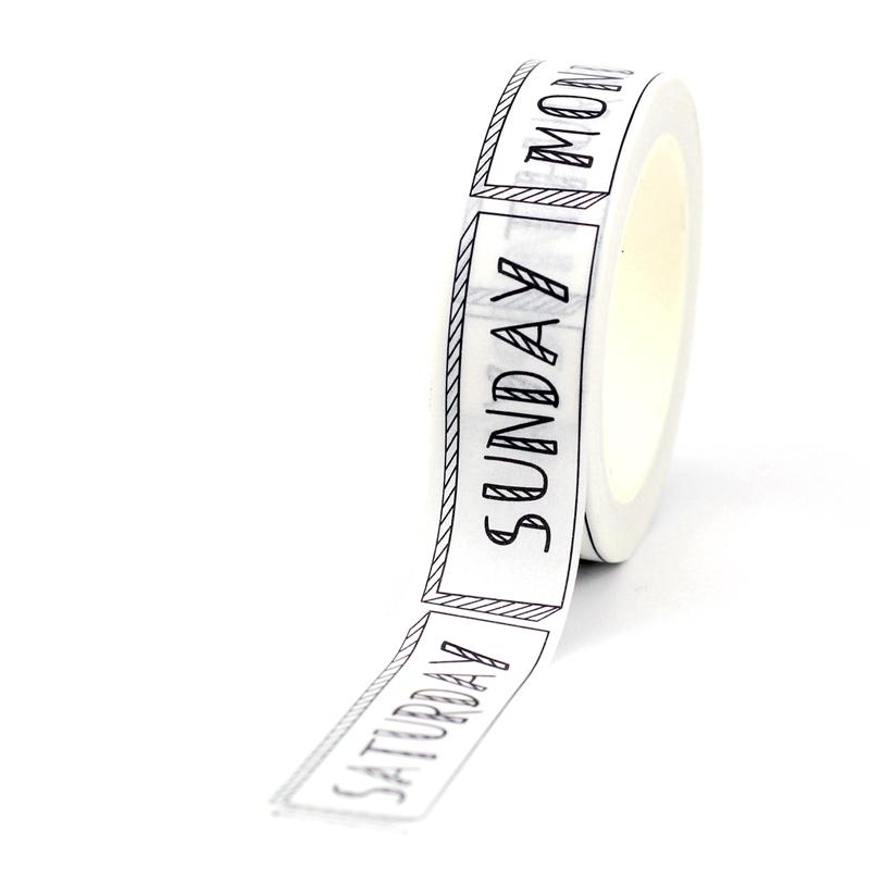 NEW 1PC 10M Decorative Black and White Japanese Washi Tape Set DIY Journaling Adhesive Moon Masking Tape Cute Stationery