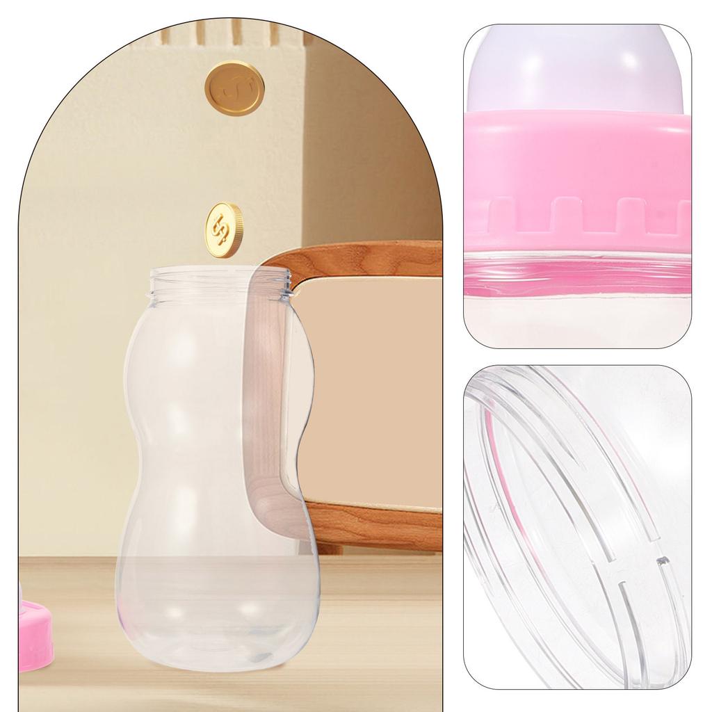 Blue Bottle Piggy Bank PVC Saving Pot Money Box Desktop Decoration for Birthday Gift Saving Pot Piggy Bank