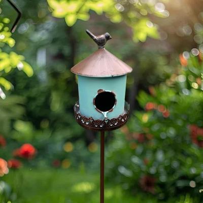 Birdhouse Stake Yard Stakes Gifts Bird Resting Place Farmhouse Style Birdcage Sculpture Feeder