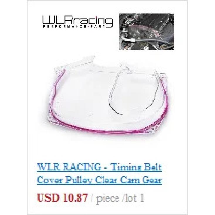 WLR Clear Cam Gear Cover Timing Belt Cover Turbo Cam Pulley For 96-05 Mitsubishi Evolution Lancer EVO4-8 4G63 WLR6338