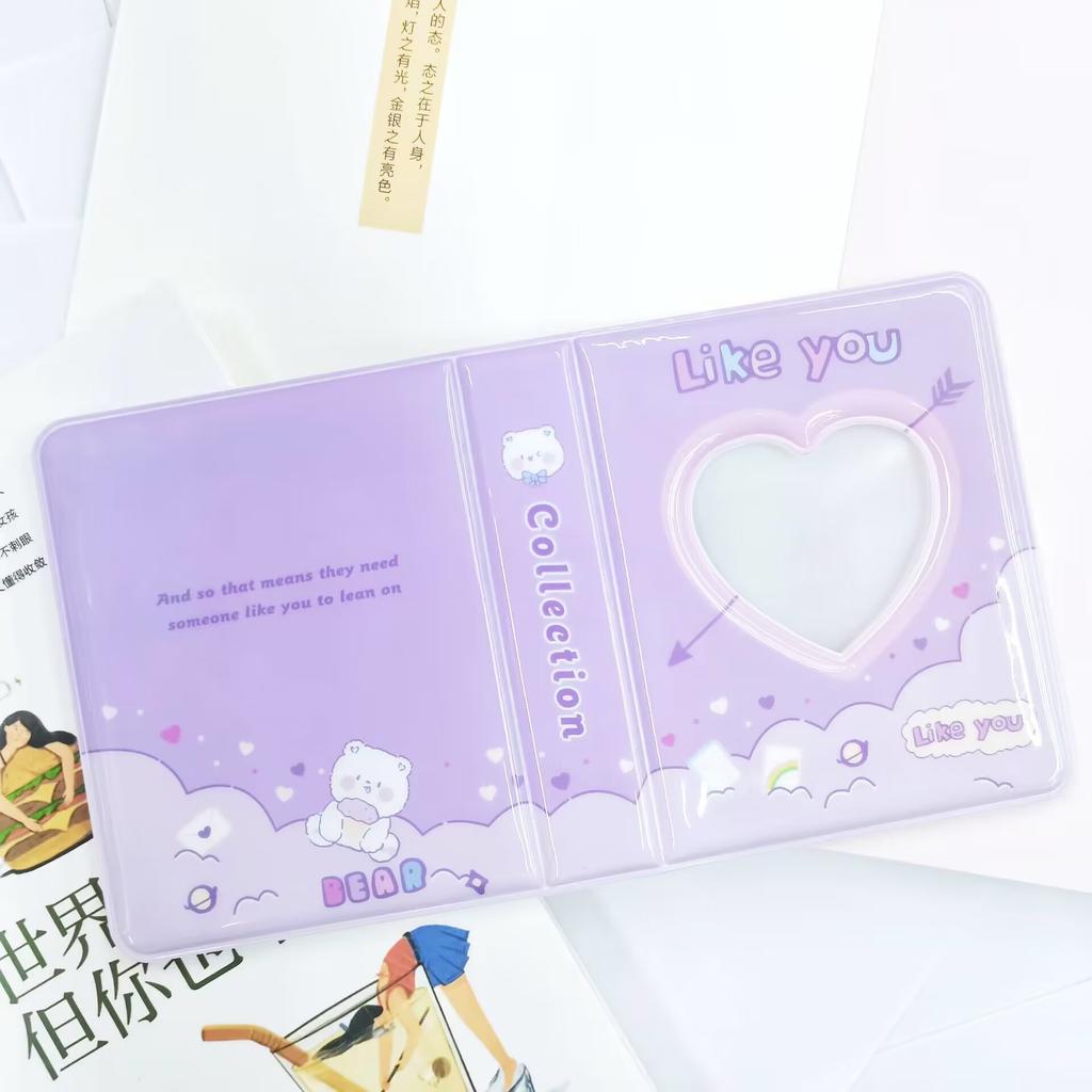 Cute 3inch Photocard Binder Kpop Photocard Holder  Love Heart Hollow Album for Photographs Poca Packaging