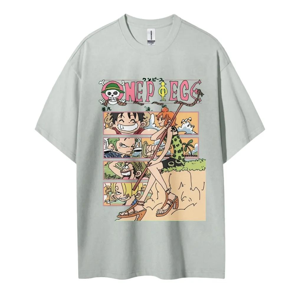 ONE PIECE Japanese Hotblooded Anime Classic Characters Sports Casual Shortsleeved Comfortable Halfsleeved Popular Couple Top
