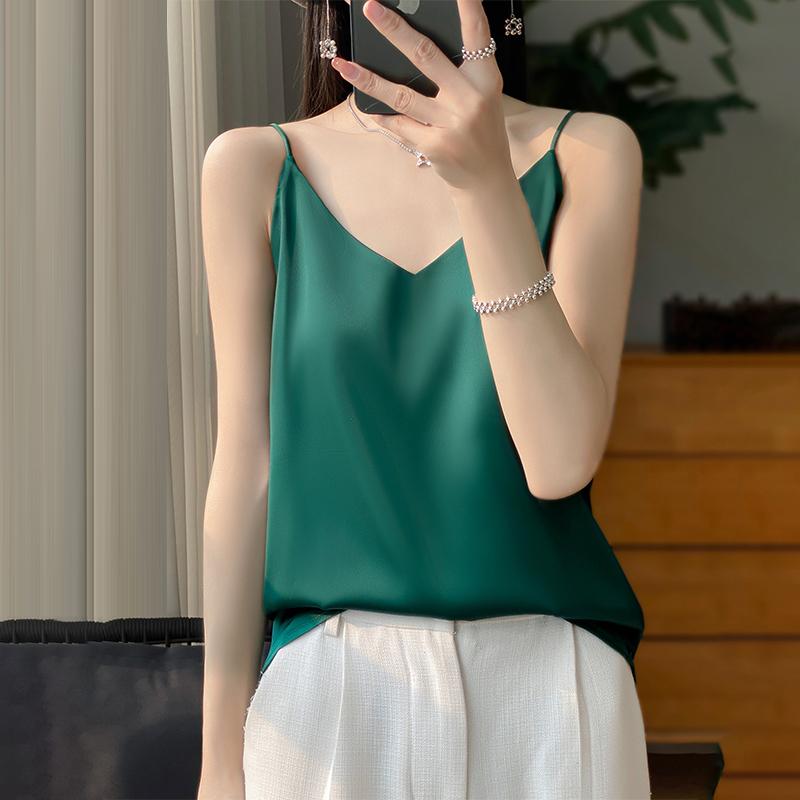 Camasă de vară pentru femei, cu amestec de mătase de dud, 50% mătase, respirabilă, 50% fibră de poliester, cămașă subțire.