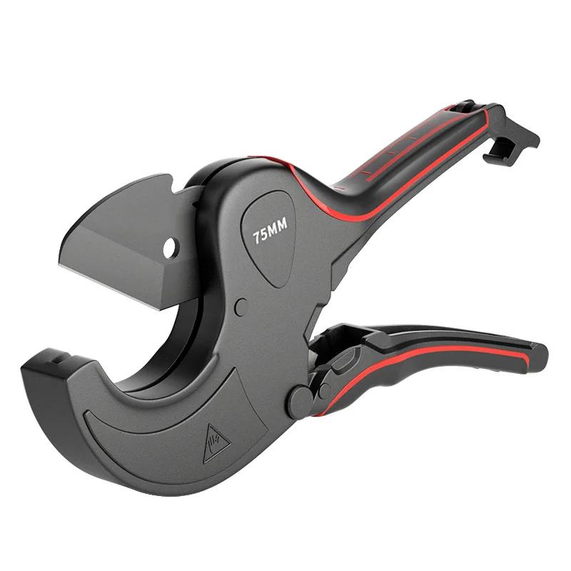 New 32/42/63/75mm PVC Scissors Professional Pipe Cutters Hot Melt Pipe Shear Self Locking Ratchet Knife Cutting Knife Hand Tools