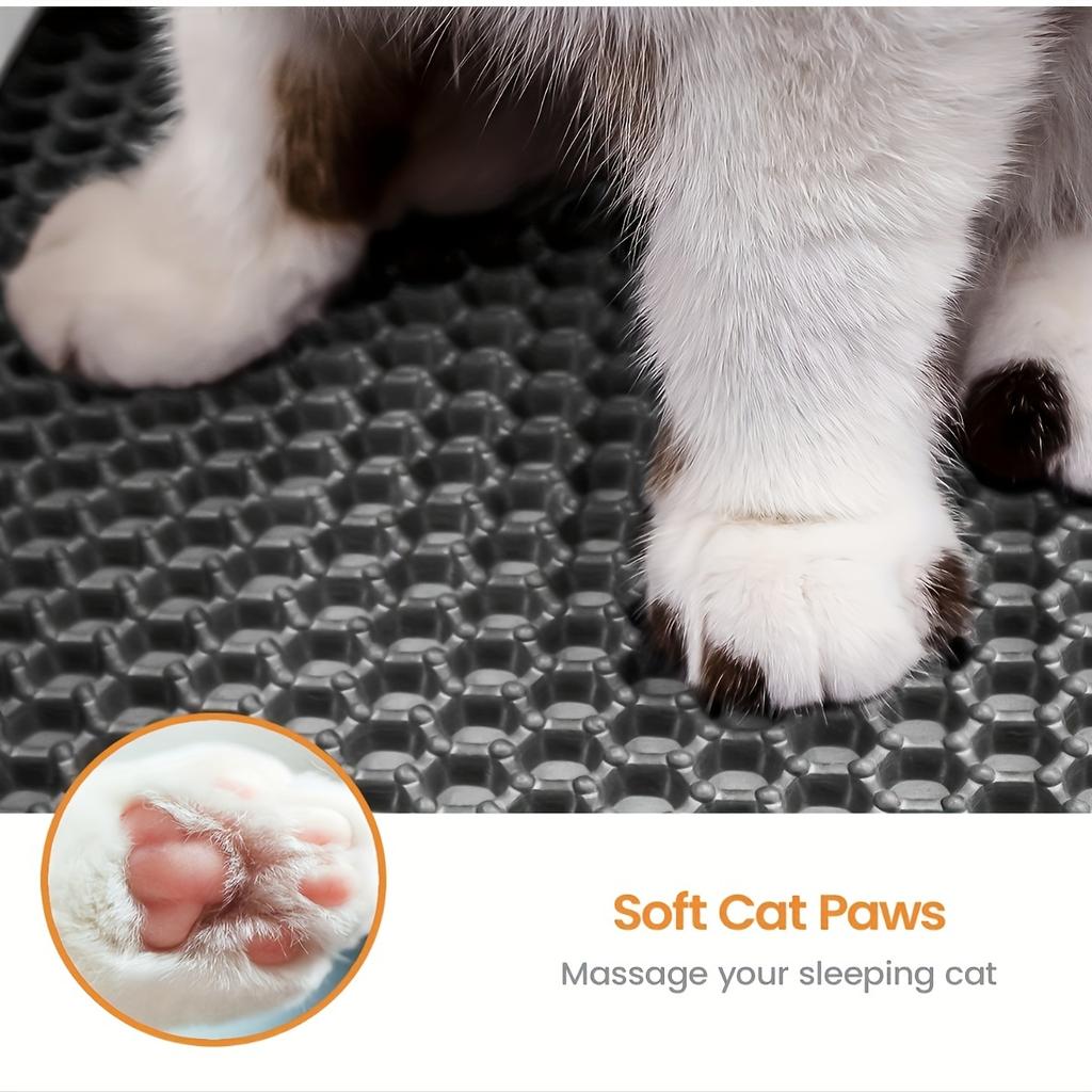 [Waterproof Cat Litter Mat] Odor Control, Waterproof Cat Litter Mat | Beautiful Honeycomb Cat Litter Box Catcher Pad, Double Layer, Urine Waterproof