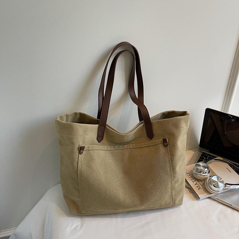 Casual retro simple large-capacity shoulder bag fashionable and personalized new bag 2025 autumn and winter women's tote bag