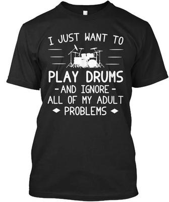 Drums T Shirt Made In the USA Size S To 5XL