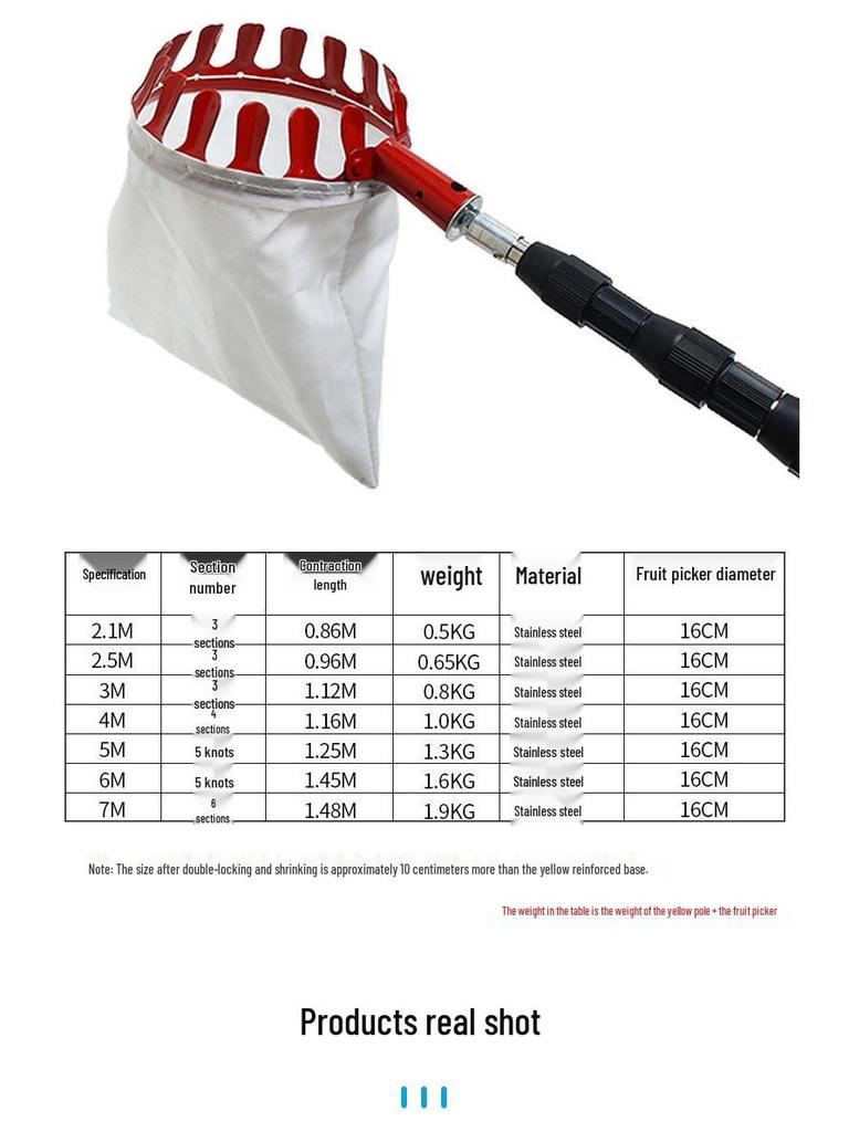 Telescopic Stainless Steel Fruit Picking Pole, Retractable & Super Hard for High-Altitude Toona Sinensis Harvesting