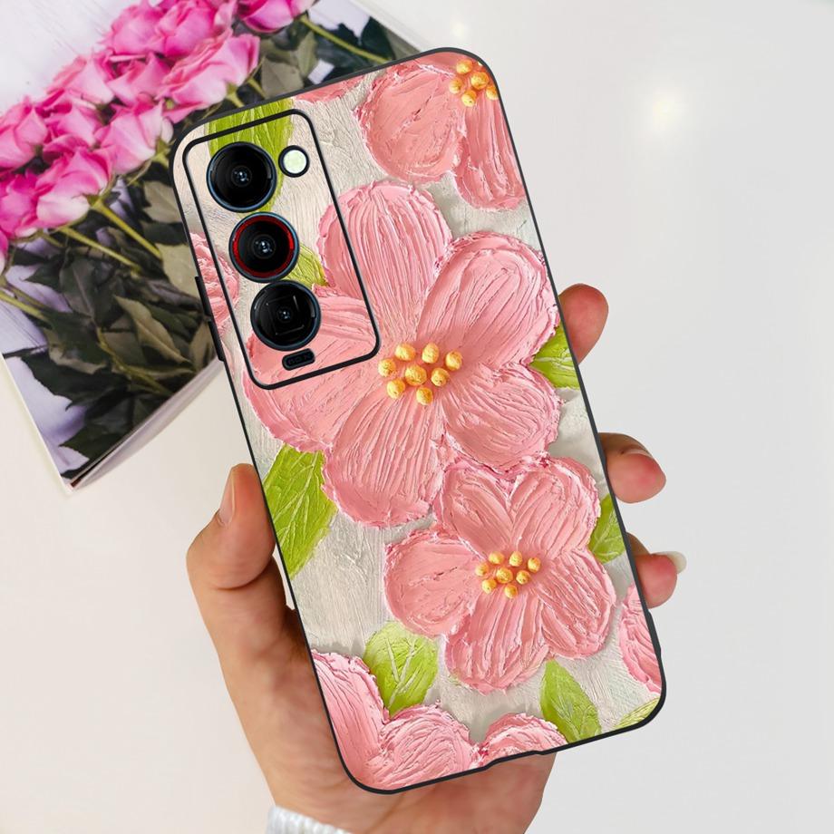 For Tecno Camon 18 P 18 Premier Camon18 Phone Case Capa Soft Liquid Silicone Bumper Etui Animals Flower Printed Funda Camon18