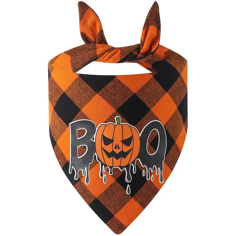 Haustier-Bandanas Verstellbar Klassischer Karostil Thanksgiving-Katzen-Bandana Halloween Hunde-Bandana für Kleine Mittelgroße Große Hunde Accessoires